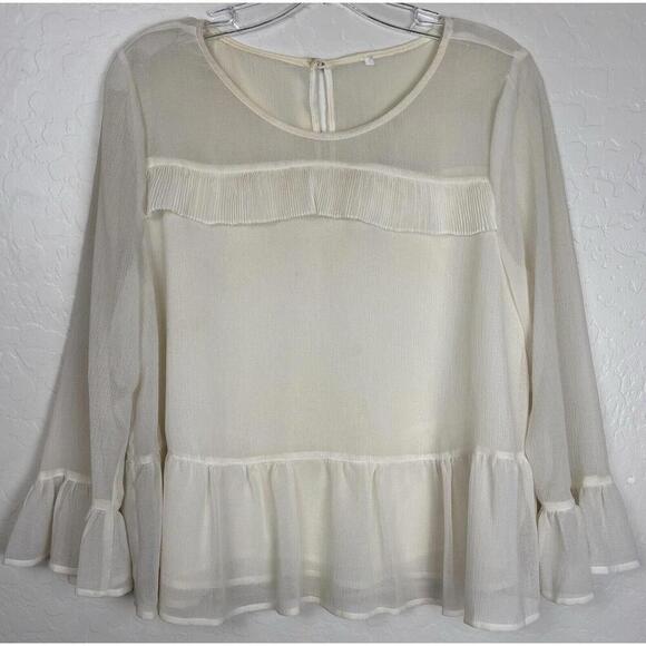 Revolve Cupcakes & Cashmere Katlyn Ruffle Blouse L $101 0948 - Picture 1 of 5